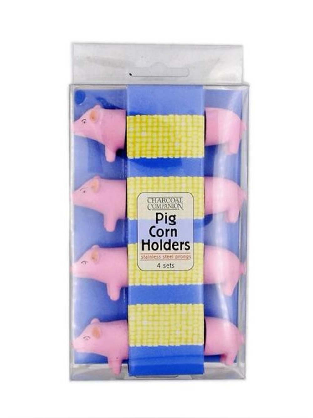 New Pig Corn on the Cob Holders Skewers Stainless Steel Prongs Set 4 Sets....New
